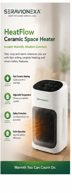 seravionexa™ HeatFlow Ceramic Space Heater